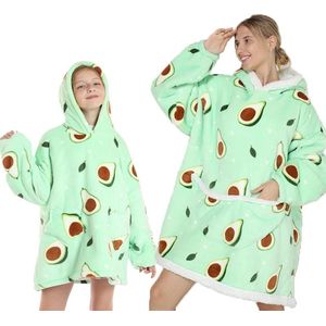 Blanket Hoodie Avocado Voor Volwassenen / Tiener - Draagbaar Deken - Oversized Trui / Hoodie