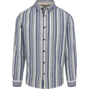 Anerkjendt Overhemd Leif Strepen Blauw - Maat M - Heren - Overhemden Casual