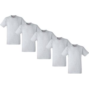 Fruit of the Loom - 5 stuks American Heavy T-shirts Ronde Hals - Asgrijs - XXXL