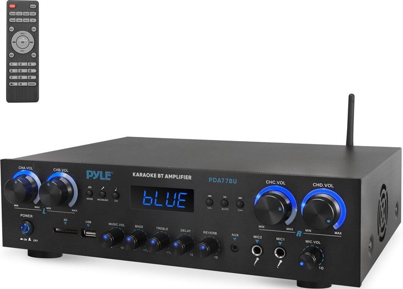 Pyle - Audioversterker - Zwart - Stereoversterker - Bluetooth 5.0