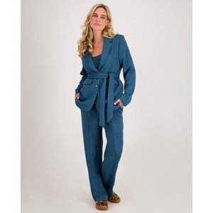 Je m'appelle Travelstof Dames Blazer Met stretch - Blauw - Maat S
