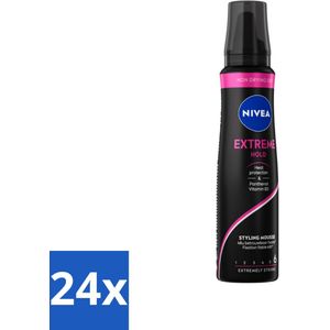 24 x NIVEA - Haarschuim - Extreme Stevigheid - 48 Uur Lang Bescherming - 150 ml - Haar Mousse - Extreme Hold - Volume - Verzorging - Panthenol