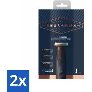 King C. Gillette - Stoppelbaardtrimmer - Style Master - Met 3 Navulmesjes - Voordeelverpakking - 2 stuks