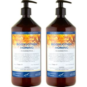 Bodylotion Honing 1 Liter - met gratis pomp - set van 2 stuks