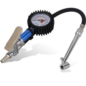 Tire Pump met Drukmeter - 12 Bar Zelfklevende Bandenpomp - Snelle Luchtverbinding en Bandeninflator