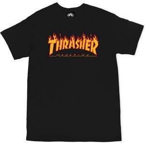 THRASHER - FLAME T-SHIRT - BLACK