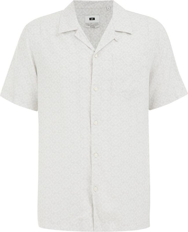 WE Fashion - Heren Regular fit overhemd met print - Regular fit - Lichtgrijs - Viscose - Maat: XS