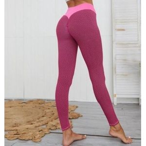 TikTok Legging - Dames - Butt lifting - TikTok broek - TikTok Yogapants - Roze - Maat Small
