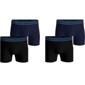 Björn Borg - 4 Pack - Cotton Stretch Boxers - Blauw en Zwart - Heren - Maat M