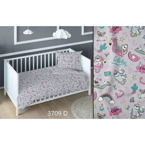 Kinderbeddengoed Katoen 140x200 Honden Aloha Grijs met Rits