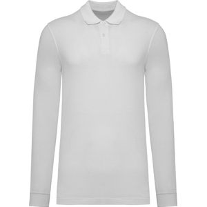 Kariban Bio180 piqué herenpolo lange mouwen K2027 - White - XS