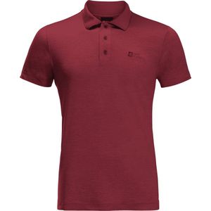 Jack Wolfskin TRAVEL POLO M Heren Outdoorshirt - deep ruby - Maat L