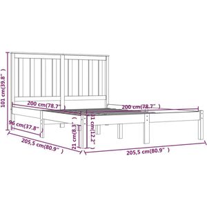 vidaXL-Bedframe-massief-grenenhout-honingbruin-200x200-cm