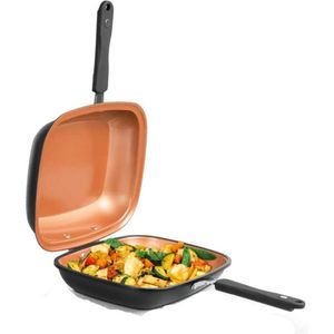 Livington Black Doubletta - 2-in-1 draaibare pan - Koken - Kamperen - Multifunctioneel - Keukengerei