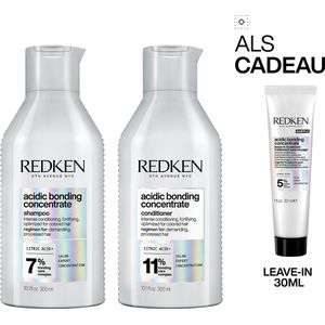 Redken Acidic Bonding Concentrate Duo + Cadeau - Shampoo 300ml & Conditioner 300ml + Leave-in 30ml Cadeau - Beschadigd Haar