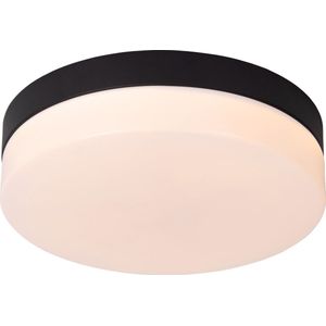 Lucide GENEVE Plafonnière Badkamer - Ø 23 cm - LED - 1x12W 2700K - IP44 - Bewegingssensor - Zwart