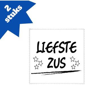 Akyol - liefste zus brillendoekjes - Zus - je zus - verjaardagscadeau - cadeau voor zus - gift - kado - 17,8 bij 17,8 cm - 2 stuks