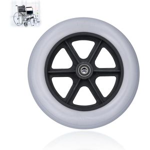 10 Inch Wiel Vervanging Rolstoel Voorwiel Walker Caster Band Platte Accessoire met Grote Diameter 12 MM Lager Gat 6001 - Set van 2