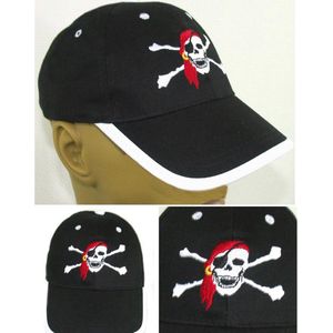 Kinderpet jongens cap afbeelding piraat kleur zwart maat 54 centimeter