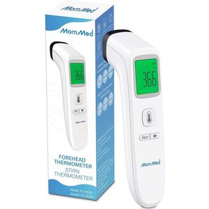 Digitale Infrarood Thermometer - Contactloze Voorhoofd Thermometer met LCD Scherm, Koorts Alarm en Geheugenfunctie voor Baby, Kinderen en Volwassenen
