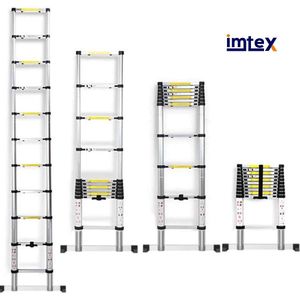 IMTEX Telescopische ladder - aluminium - 3.80 meter hoog