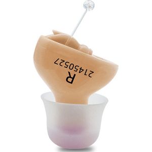 WK® Mini Digitaal Intelligente Ruisonderdrukking Gehoorapparaat- Rechteroor- CIC (Complete in the Canal) ontwerp- Gepatenteerde Japanse nanotechnologie-chip voor medische doeleinden-HiFi-geluid van hoge kwaliteit - Met batterij- Beige