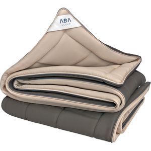 Ada Sleep dekbed - 240x220 cm - bruin/beige - all year - enkel - wasbaar - anti allergie - dekbed zonder overtrek - zomerdekbed & winterdekbed