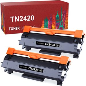 2x Toner cartridge Geschikt voor TN-2420 | 3000 pagina's | Geschikt voor Brother MFC-L2750DW - L2730DW - L2710DW - L2710DN - HL-L2375DW - L2370DN - L2350DW - L2310D - DCP-L2350DW - DCP-L2510D
