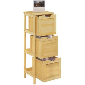 VidaLuxe - Badkamerkast - Ladekast - Ladenkast - Ladekastje - Bamboe - Badkamer Kast - Badkamer Kastje - Kasten - Kastje - Badkamerkastje - Badkamer Kastje - Kast - Badkamer - Badkamerkast - Badkamer Accessoires - Badkamermeubel - Badkamermeubels