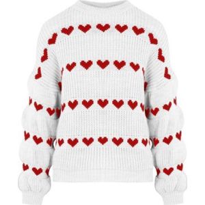 Valentina trui wit rode hartjes gebreide trui tussen trui hartjes trui Valentijn