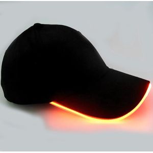 Leuke cap met LED strip - Zwart en oranje - Grappige pet - Feest - Thema - Glow in the dark - One size - Goede kwaliteit