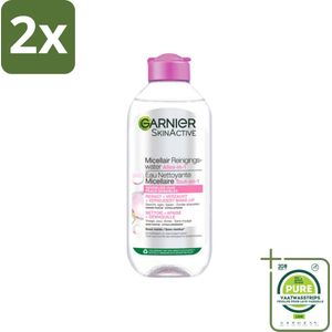 Garnier - SkinActive - Micellair Reinigingswater - Gevoelige Huid - Milde Reiniging & Make-Up Remover - 400 ml - Voordeelverpakking - 2 stuks - Micellair water - Reinigingswater