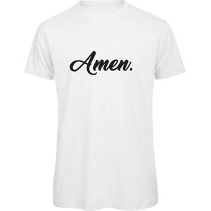 Foute kersttrui t-shirt wit XL - Amen - zwart - soBAD. | Kerst t-shirt soBAD. | kerst shirts volwassenen | kerst t-shirts volwassenen | Kerst outfit | Foute kerst t-shirts