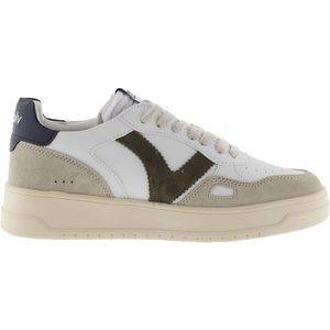 Leren en suede effect sneakers voor dames Victoria Seul