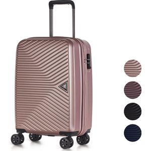 ©TROLLEYZ - Ibiza No.3 - Trolley - 55cm met TSA slot - Dubbele wielen - 360° spinners - 100% ABS - Handbagage koffer in Cosmopolitan Pink