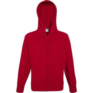 Fruit Of The Loom Heren Lichtgewicht Full Zip Jacket / Hoodie (Rood)