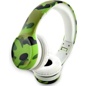 StayPowered Hoofdtelefoon voor Kinderen - Veilig en Comfortabel Luisteren - Volumebegrenzing 85 dB - Shareconnector - Verstelbaar - Geschikt voor iPod/iPad/iPhone/Android - Ideaal voor 2-8 jaar - Groen Legerpatroon - Levering Sneller dan Aangegeven!