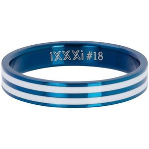 iXXXi Jewelry Vulring 4mm Double Line White Blauw - maat 20