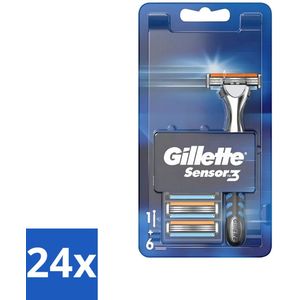 Gillette - Sensor 3 - Scheerset - Glijcomfort - Houder & 6 Navulscheermesjes - Voordeelverpakking - 24 stuks