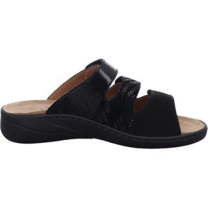 Solidus - Wellness Spezial - Damesslipper - Zwart - Leer - Comfortabel