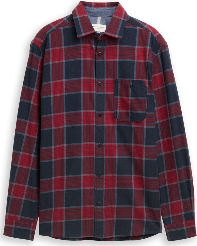 TOM TAILOR - Overhemd - Navy - Comfort Fit - Lange Mouw - Geruit