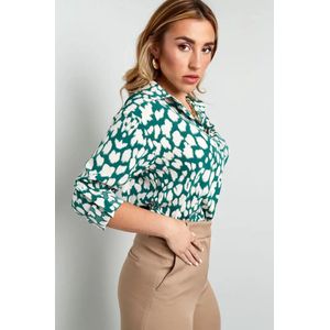 Blouse panter print - dames - lente/zomer - groen - maat S