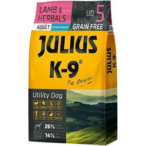 Julius K9 - Graanvrij en hypoallergeen hondenvoer - hondenbrokken op lam & aardappel basis - voor volwassen honden - 10kg
