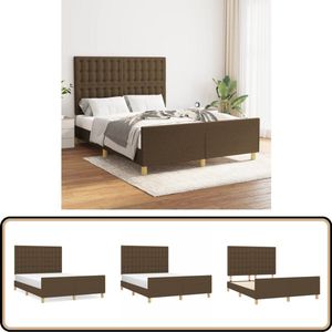 vidaXL Donkerbruin Bedframe 140x200 cm Bedframe - Donkere Houten Meubels - Slaapcomfort - Hoofdeinde - Tweepersoonsbed