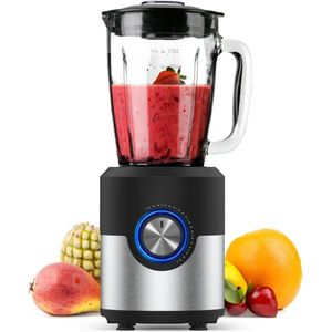 Blender Glazen Kan - Krachtige Blender - Met Glazen Kan - Smoothie Blender - 1,75 Liter / 1200 W - Smoothie Maker - RVS - Blender To Go - Variabele Snelheid - Met Glazen Reservoir - Warme en Koude Bereidingen