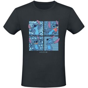 Lilo & Stitch Stitch in 4 Boxes T-shirt zwart XL Heren
