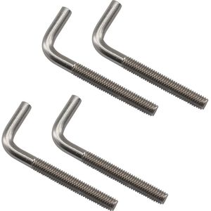 Allecto Plus - 4 stuks M12 x 100 mm L-vormige roestvrijstalen ankerbouten – Haaks, Lang en Vierkant