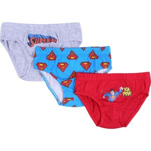 3x blauw, rood en grijs SUPERMAN-jongensbroekje