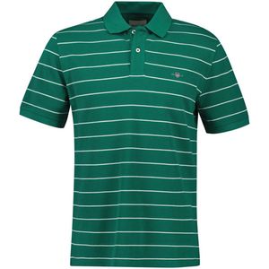 Gant - Gestreepte Poloshirt - Groen - Korte Mouw