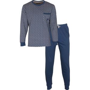 MEQ Heren Pyjama - Pyjama Set - 100% Katoen - Blauw - Maat L